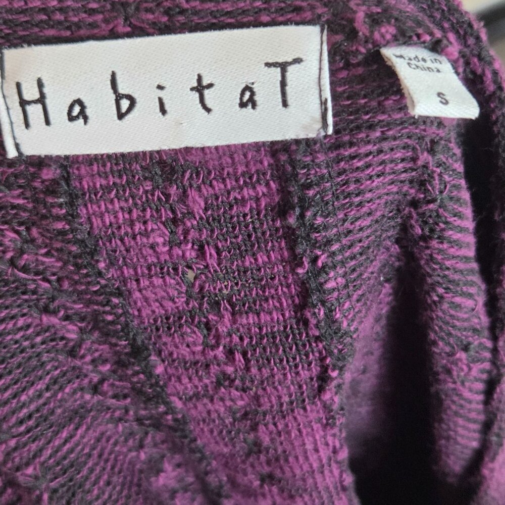 HABITAT Pullover Sweater V-Neck Long Sleeve Zig Zag Cotton Blend Purple Size S - Picture 7 of 8